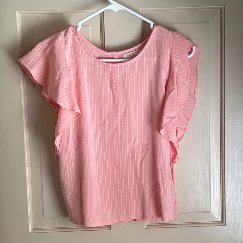 Pink Ruffle Sleeve Top
